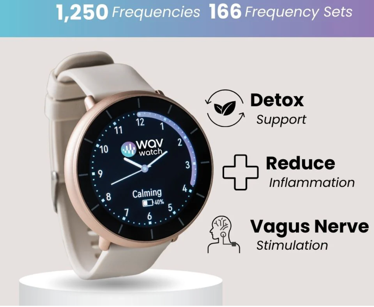 wavwatch with health benefits displayed on a white background
